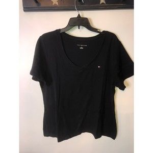TOMMY HILFIGER T-Shirt Short Sleeve 1XL Top V Neck Retro Preowned